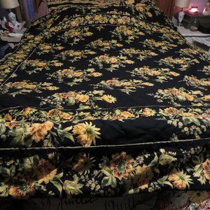 April Cornell Reversible black floral duvet cover